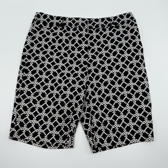 NWT Talbots Women’s Perfect Shorts 10 ½” Inseam Size 8 Cotton Blend Black White - Picture 1 of 11